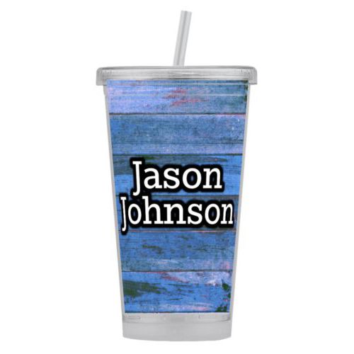Personalized tumbler with straws personalized with name