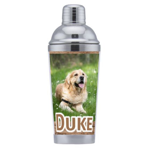 Personalized cocktail shakers personalized with dog photo