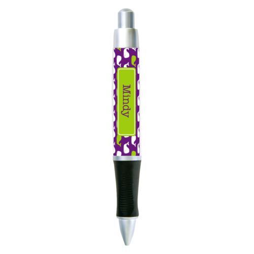 Personalized pen personalized with whales pattern and name in orchid and juicy green