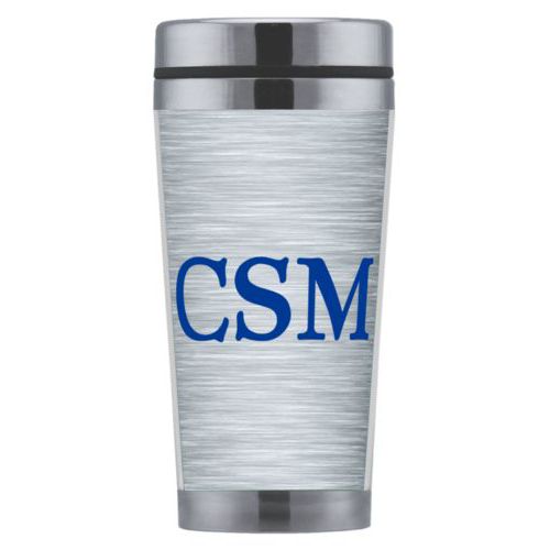Personalized coffee mug personalized with steel industrial pattern and the saying "CSM"