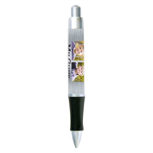 Personalized pen personalized with steel industrial pattern and photo and the saying "My Guys"