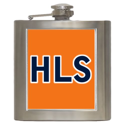 Personalized 6oz flask personalized with the saying "HLS"