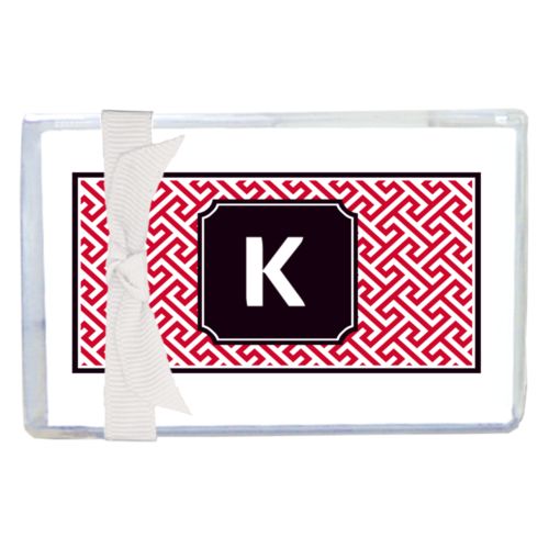 Personalized enclosure cards personalized with keyhole pattern and initial in university of georgia