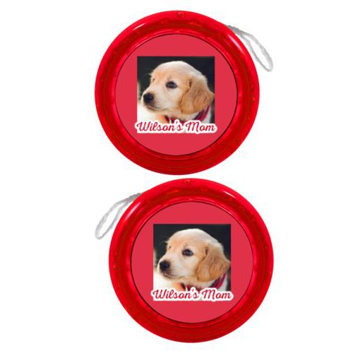 Personalized yoyo personalized with photo and the saying "Wilson's Mom"