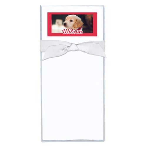 Personalized note sheets personalized with photo and the saying "Wilson"