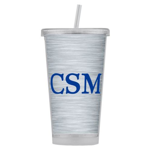 Personalized tumbler personalized with steel industrial pattern and the saying "CSM"