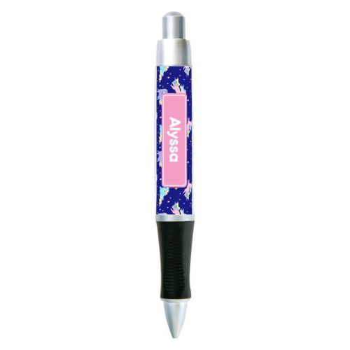 Personalized pen personalized with animals unicorn pattern and name in pink