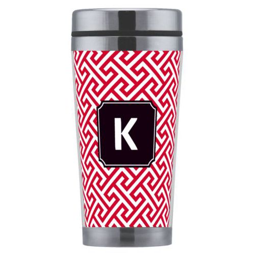 Personalized coffee mug personalized with keyhole pattern and initial in university of georgia