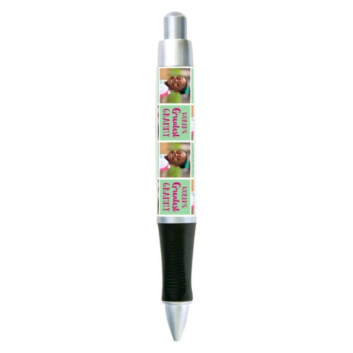 Personalized pen personalized with a photo and the saying "World's Greatest Grammy" in pomegranate and spearmint