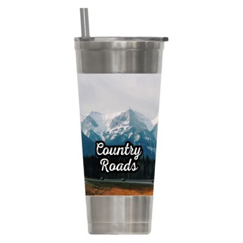 Personalized coffee tumblers personalized with scenic photo