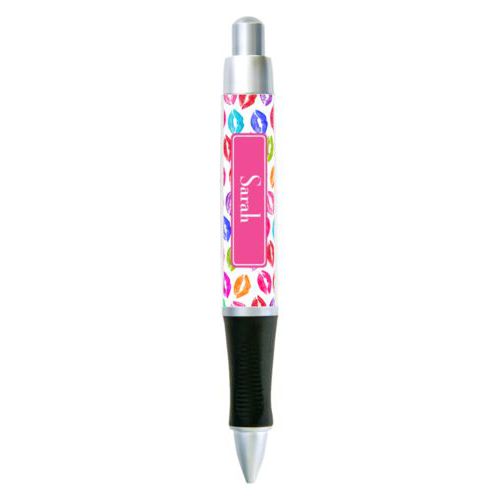 Personalized pen personalized with smooch pattern and name in paparte pink