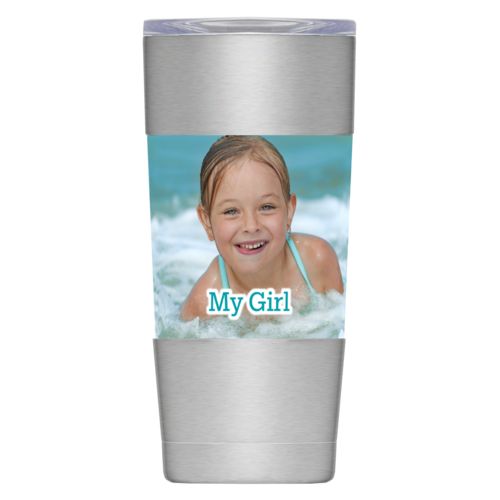 Personalized insulated steel mug personalized with photo and the saying "My Girl"