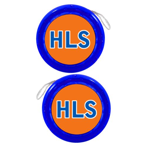 Personalized yoyo personalized with the saying "HLS"