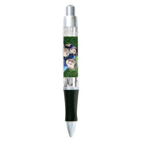 Personalized pen personalized with white rustic pattern and photo