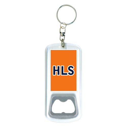 Personalized bottle opener personalized with the saying "HLS"