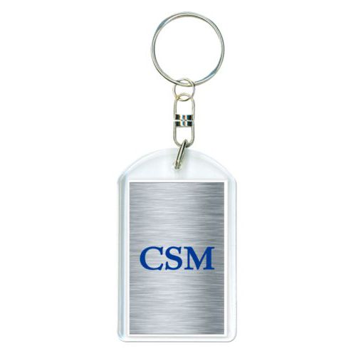 Personalized keychain personalized with steel industrial pattern and the saying "CSM"