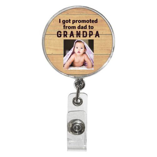 Custom badge reels personalized with baby photo
