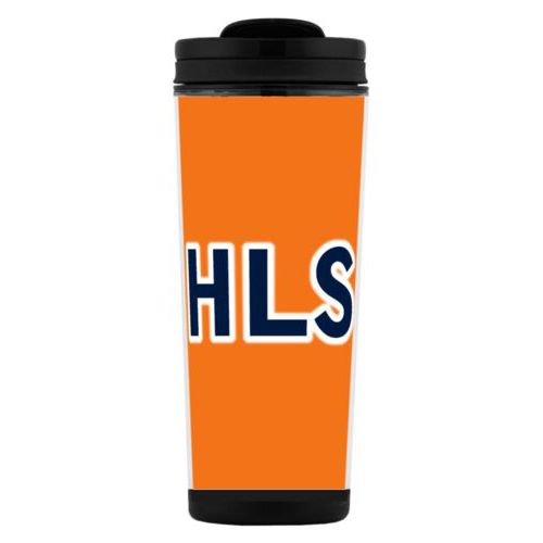Custom tall coffee mug personalized with the saying "HLS"