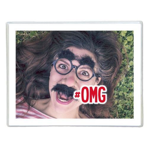 Personalized note cards personalized with photo and the saying "#omg"