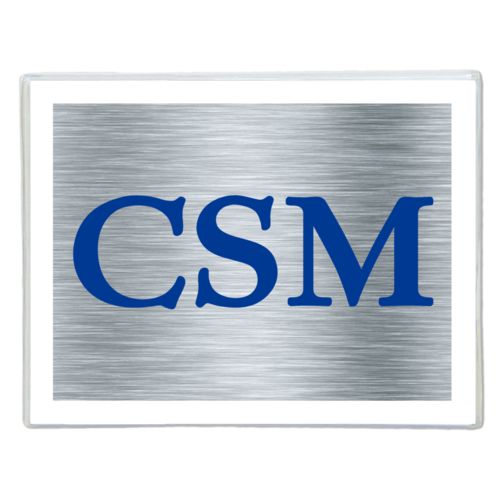 Personalized note cards personalized with steel industrial pattern and the saying "CSM"