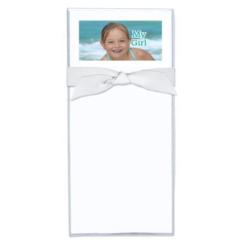 Personalized note sheets personalized with photo and the saying "My Girl"