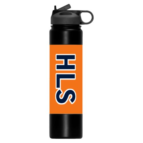 Wide mouth insulated water bottle personalized with the saying "HLS"
