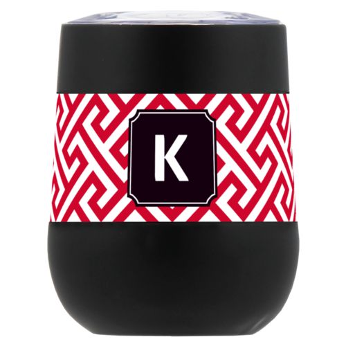 Personalized insulated wine tumbler personalized with keyhole pattern and initial in university of georgia