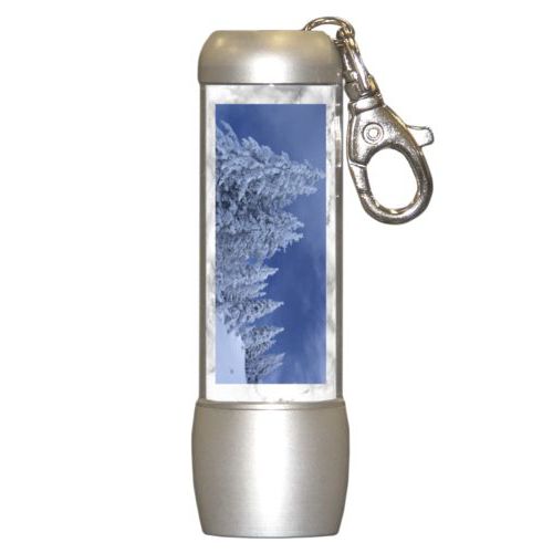 Personalized flashlight personalized with grey marble pattern and photo