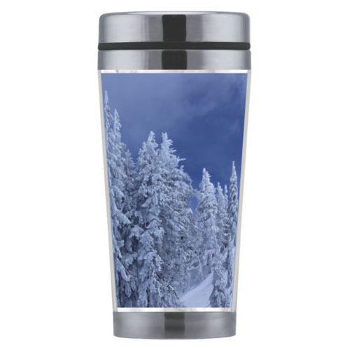 Personalized coffee mug personalized with grey marble pattern and photo