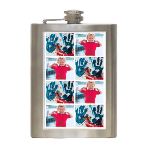 Personalized 8oz flask personalized with photos