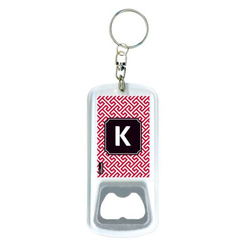 Personalized bottle opener personalized with keyhole pattern and initial in university of georgia