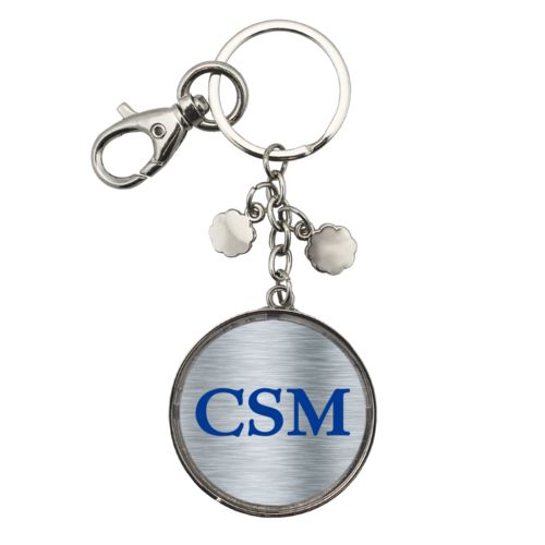 Personalized keychain personalized with steel industrial pattern and the saying "CSM"