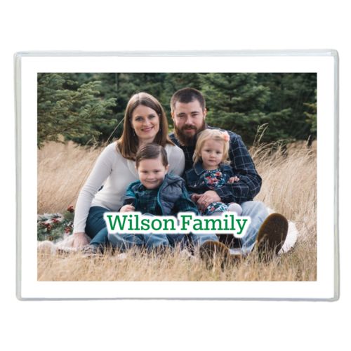 Personalized note cards personalized with photo and the saying "Wilson Family"