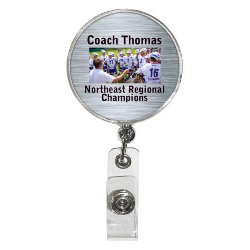 Custom badge reels personalized with photo of your team