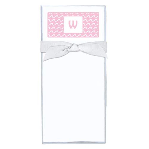 Personalized note sheets personalized with break pattern and initial in 1054 (rosy cheeks pink and white)