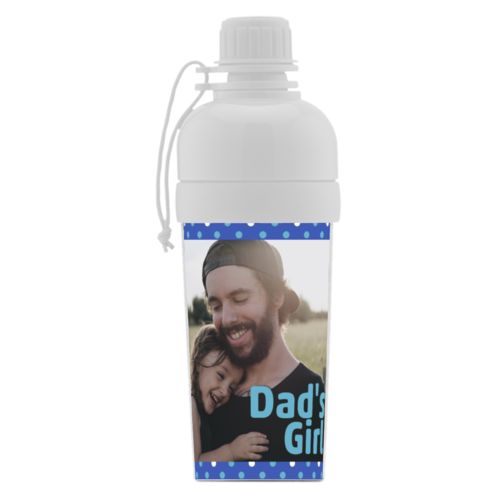 Kids water bottle personalized with small dots pattern and photo and the saying "Dad's Girl"