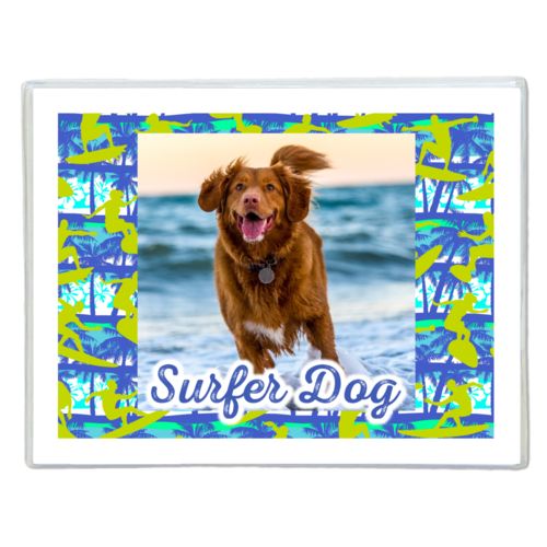 Personalized note cards personalized with sup pattern and photo and the saying "Surfer Dog"