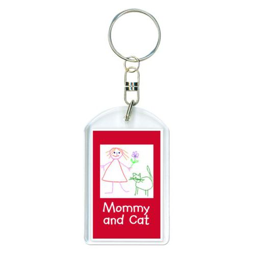 Personalized keychain personalized with photo and the saying "Mommy and Cat"
