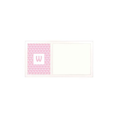 Personalized white board personalized with break pattern and initial in 1054 (rosy cheeks pink and white)
