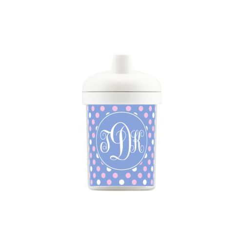 Personalized toddlercup personalized with medium dots pattern and monogram in easter serenity and quartz