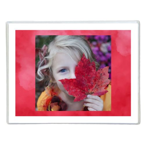 Personalized note cards personalized with red cloud pattern and photo