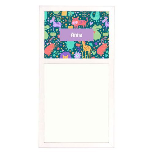 Personalized white board personalized with africa pattern and name in lavender
