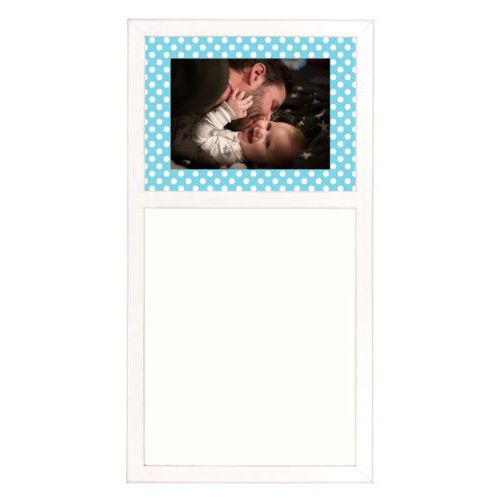 Personalized white board personalized with medium dots pattern and photo