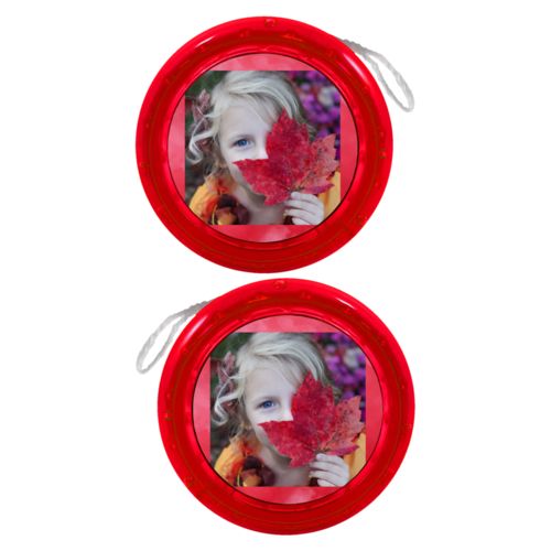 Personalized yoyo personalized with red cloud pattern and photo