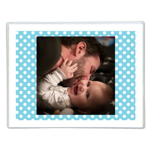 Personalized note cards personalized with medium dots pattern and photo