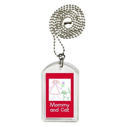 Personalized dog tag personalized with photo and the saying "Mommy and Cat"