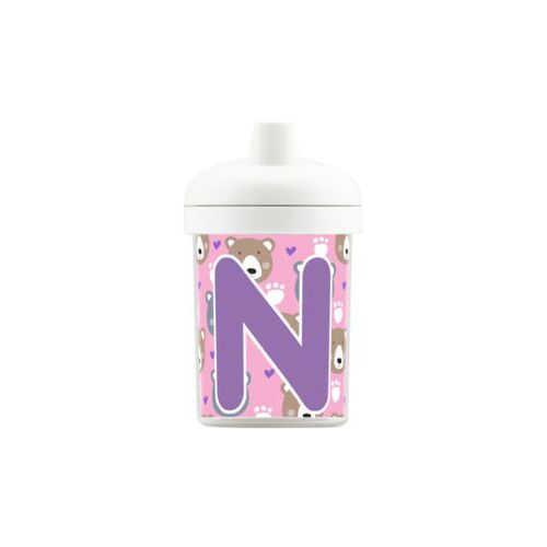 Personalized toddlercup personalized with bears pattern and the saying "N"