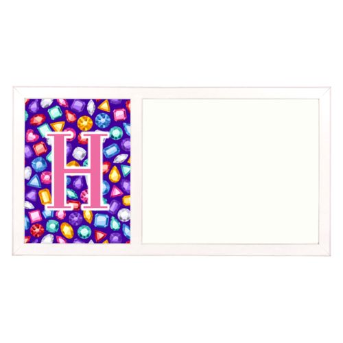 Personalized white board personalized with bling pattern and the saying "H"