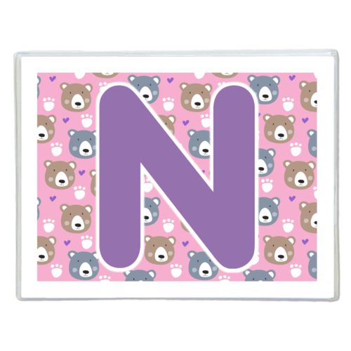 Personalized note cards personalized with bears pattern and the saying "N"