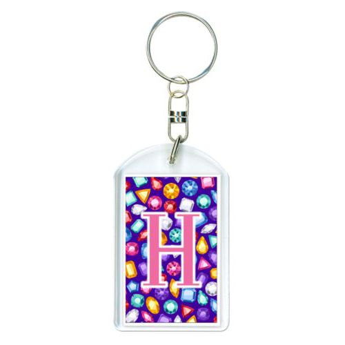 Personalized keychain personalized with bling pattern and the saying "H"